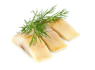 herring fillet isolated on white
