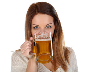 Drinking beer