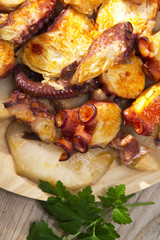 octopus with potatoes, food galicia