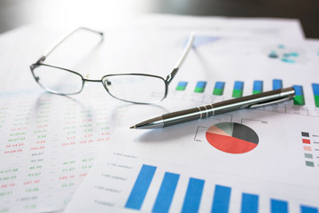 Business finance, tax, accounting, statistics and analytic research concept