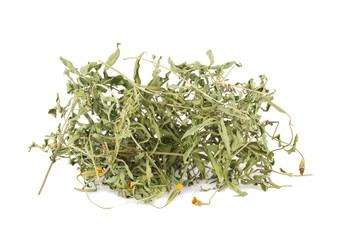 dried tarragon stalks on a white background