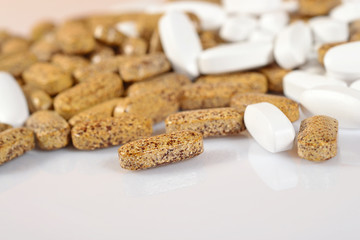 Heap of  pills close up