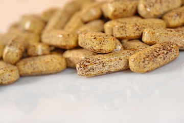 Heap of  pills close up