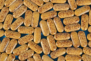 Top view of pills as background