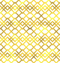 Gold glittering foil geometric seamless pattern background
