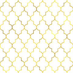 Gold vintage foil ornamental arabic seamless pattern background