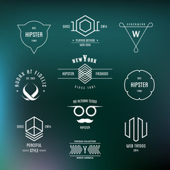 Vector Vintage Hipster Labels and icons for retro style design.