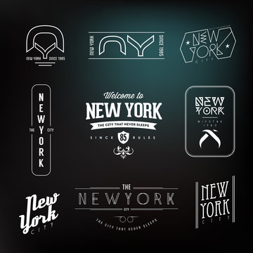 New York City Hipster Labels set. Vector design.