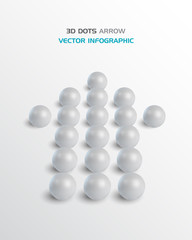 3D dots Arrows. Vector design.