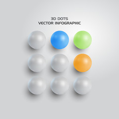 3D dots Arrows. Vector design.
