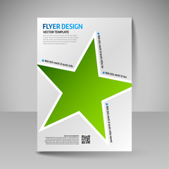 Template of flyer for business brochures, presentations, website