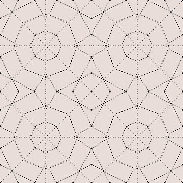 Vector seamless pattern. Abstract geometric background with dots forming polygons.