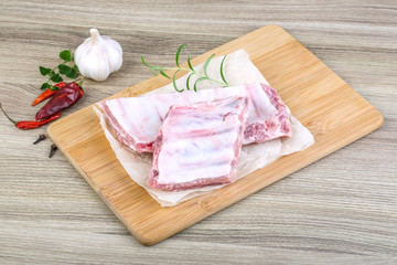 Raw pork ribs