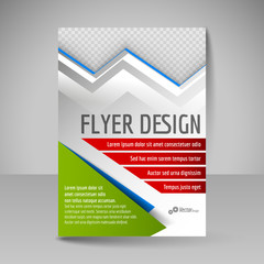 Template of flyer for business brochures, presentations, website