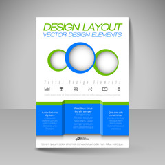 Editable vector template of flyer for business brochure, present