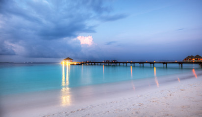 Fototapeta premium Wooden jetty in sunset