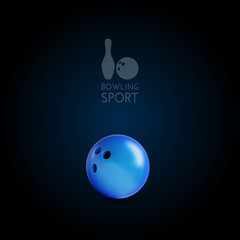 Bowling bowl on the dark background as vector design element