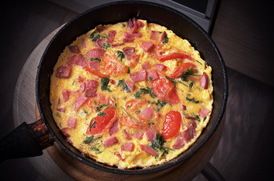 Omelet with sausage
