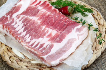 Raw bacon