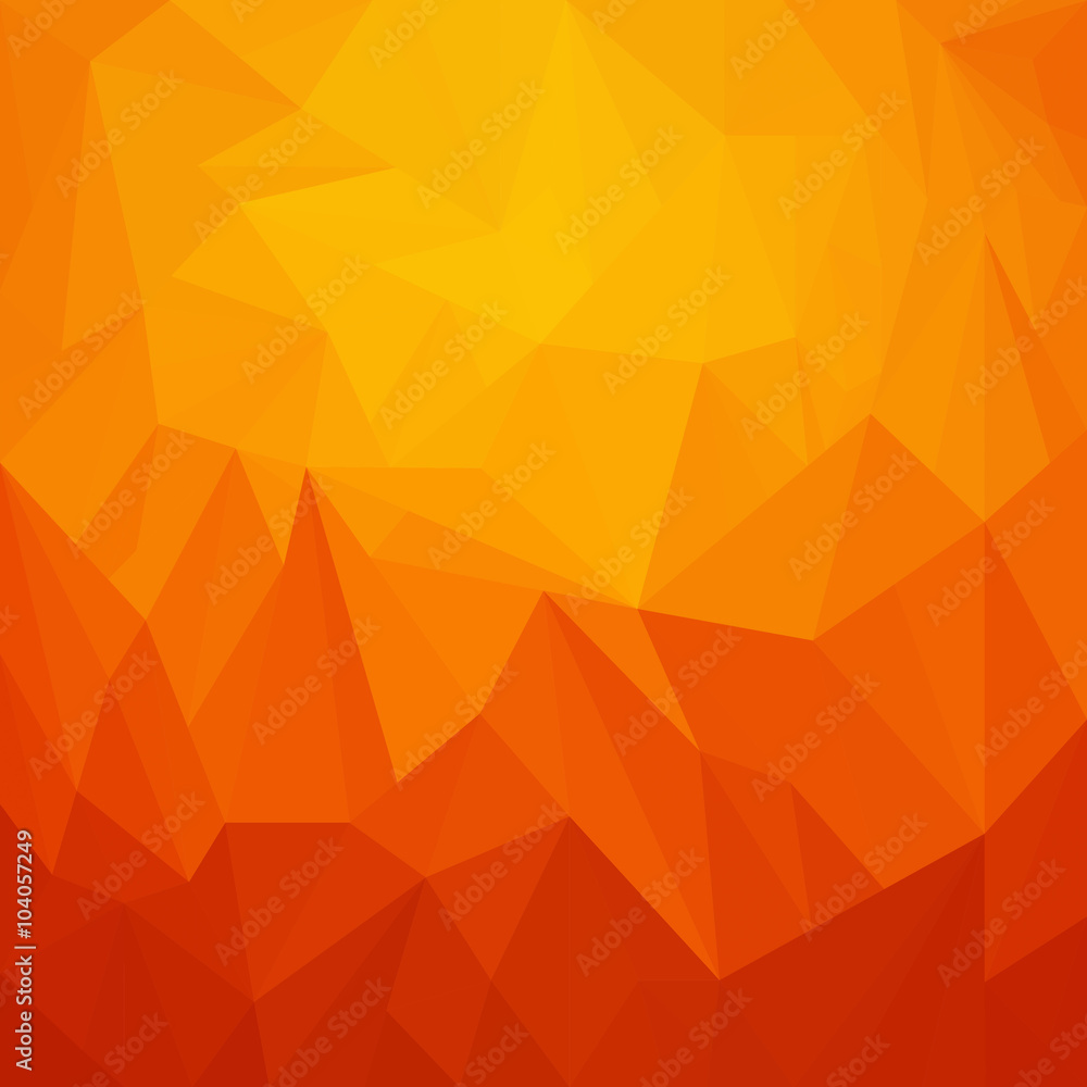 Poster orange background with triangle - vector
