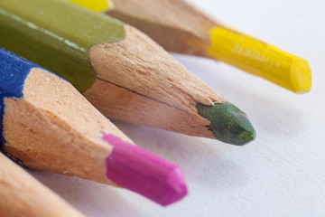 Macro photo of colored pencils.
