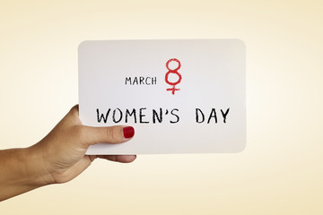 text march 8 womens day in a signboard