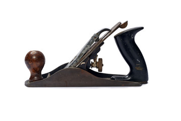 Woodworking tool. Hand plane isolated on white background