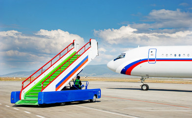 A gangway at the airport