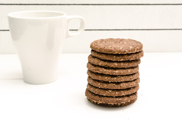 Delicious gluten-free biscuits and a cup for milk