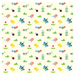 Seamless pattern with birds for childern © Marza