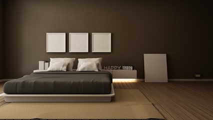 bedroom design modern & Loft - 3D render