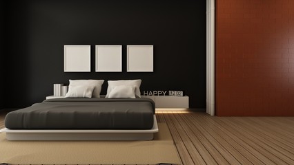 bedroom design modern & Loft - 3D render