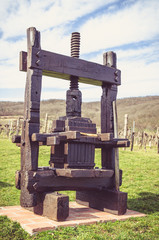 wooden grape press