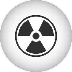 Radiation danger symbol simple icon on round background