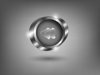 3d silver button