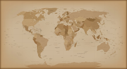 Carte du monde vintage