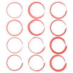 red hand drawn circles