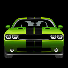 coche verde lima de frente