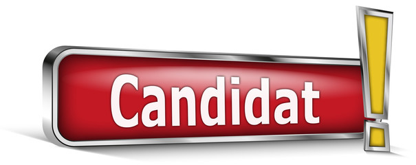 Candidat sur panneau rouge