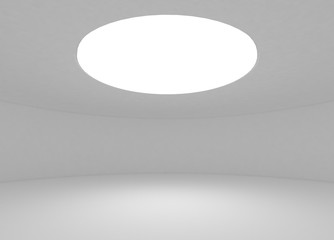 3d white interior inside a cylinder