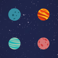 Obraz na płótnie Canvas Abstract Cartoon planets