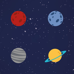 Obraz na płótnie Canvas Abstract Cartoon planets