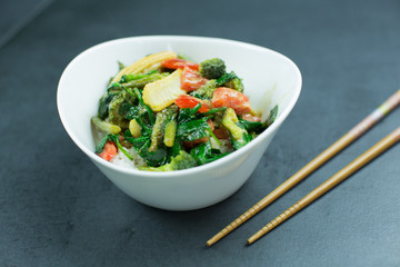 fresh vegetable curry on a plate