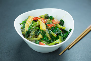 fresh vegetable curry on a plate