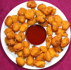Delicious Tasty and Yummy Indian Moong Dal Spicy Pakora (Fritter)