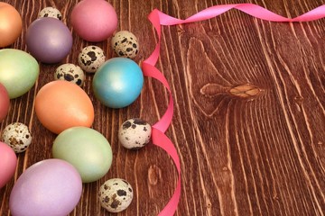 Multi-coloured Easter eggs