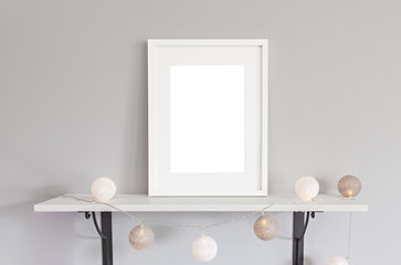 White frame mockup scene