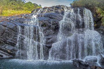 Obraz premium Baker's Falls is a famous waterfall in Sri Lanka.
