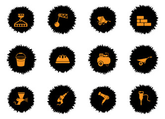 Building equipment icons set