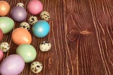 Multi-coloured Easter eggs